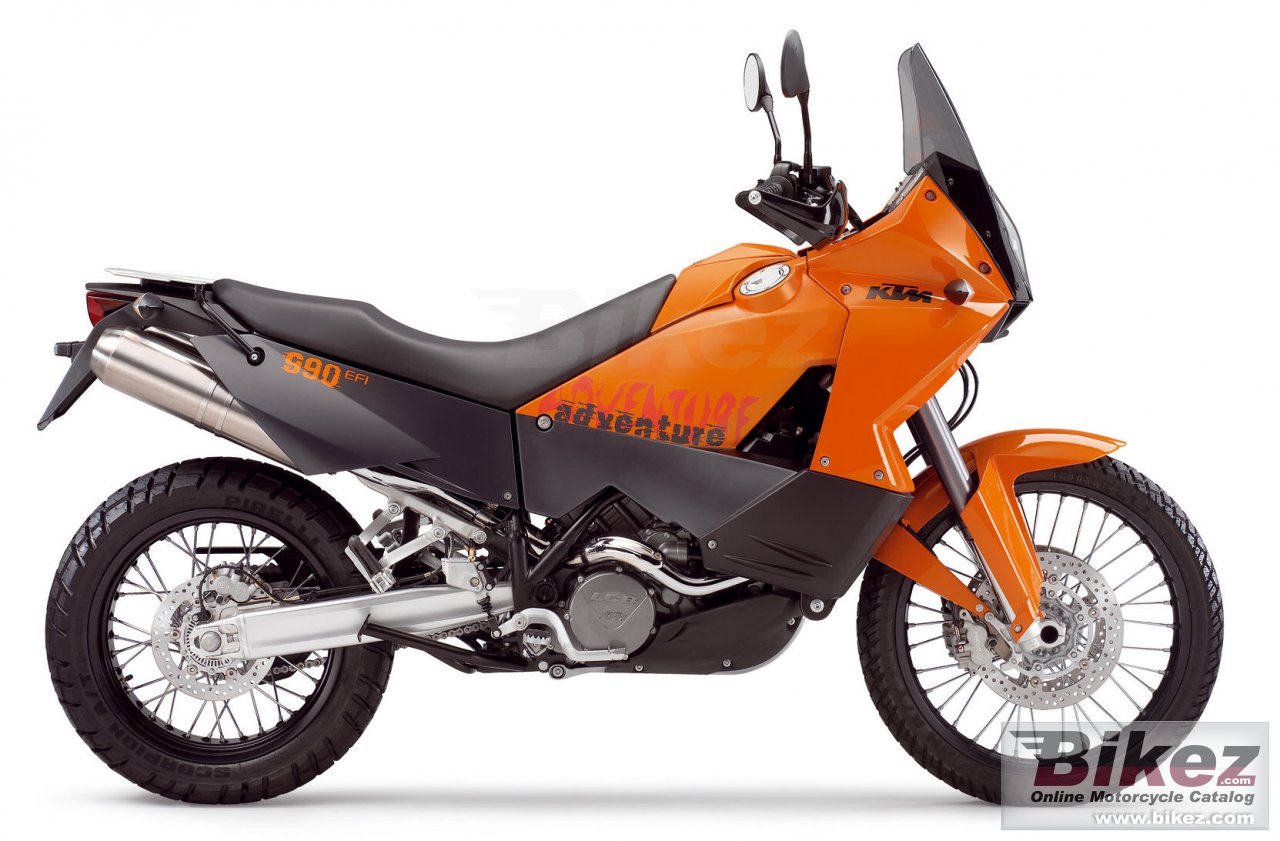Big KTM 990 adventure orange picture and wallpaper from Bikez.com